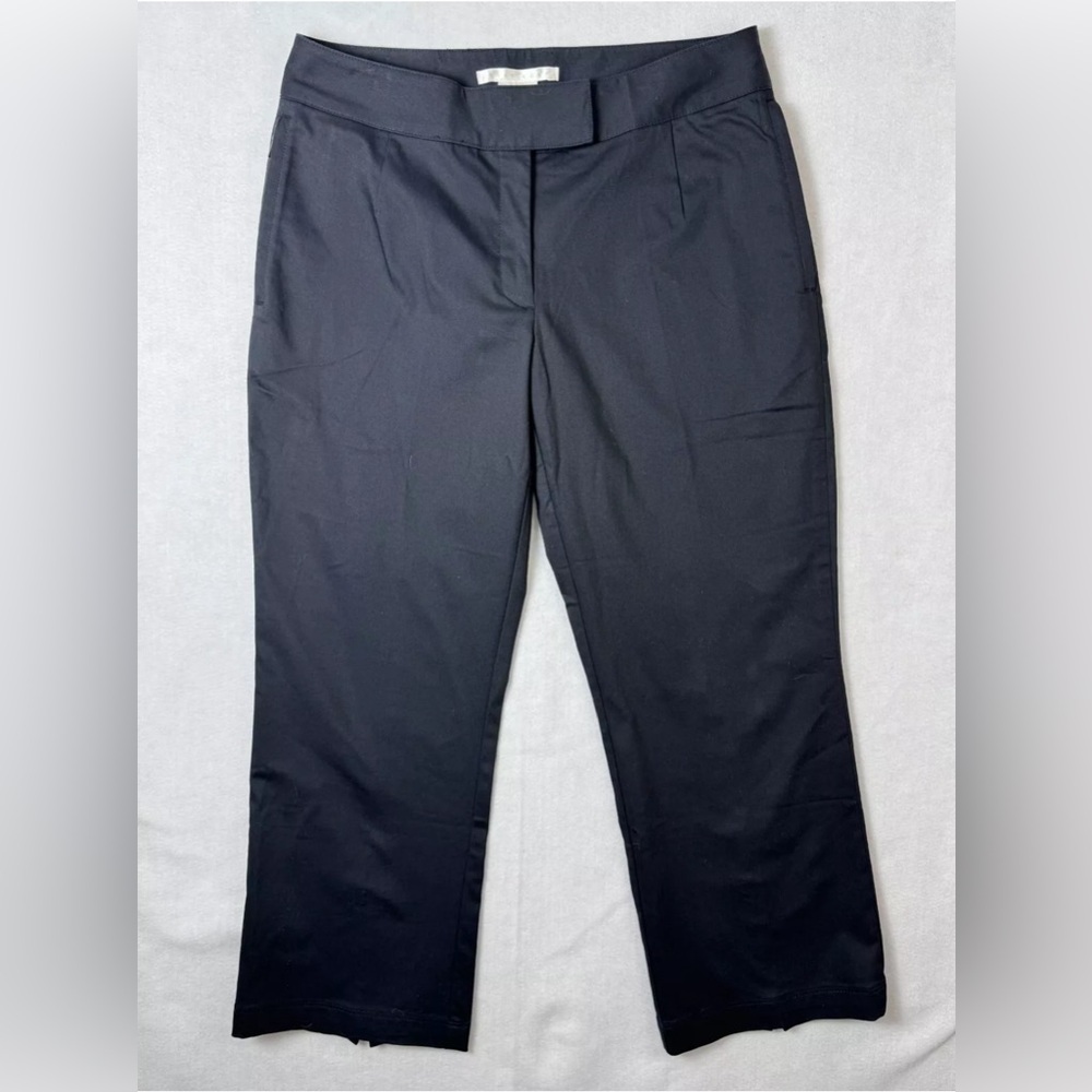 Women’s Nike Dri-Fit Black Cropped Golf Pants Side Zip Pockets Size 4‎